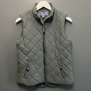 Laura Scott Puffer Vest, Medium, Grey